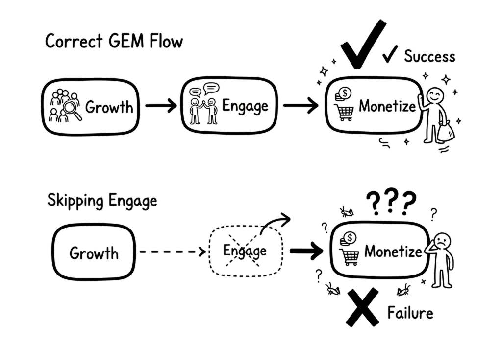 Correct GEM flow vs skipping Engage